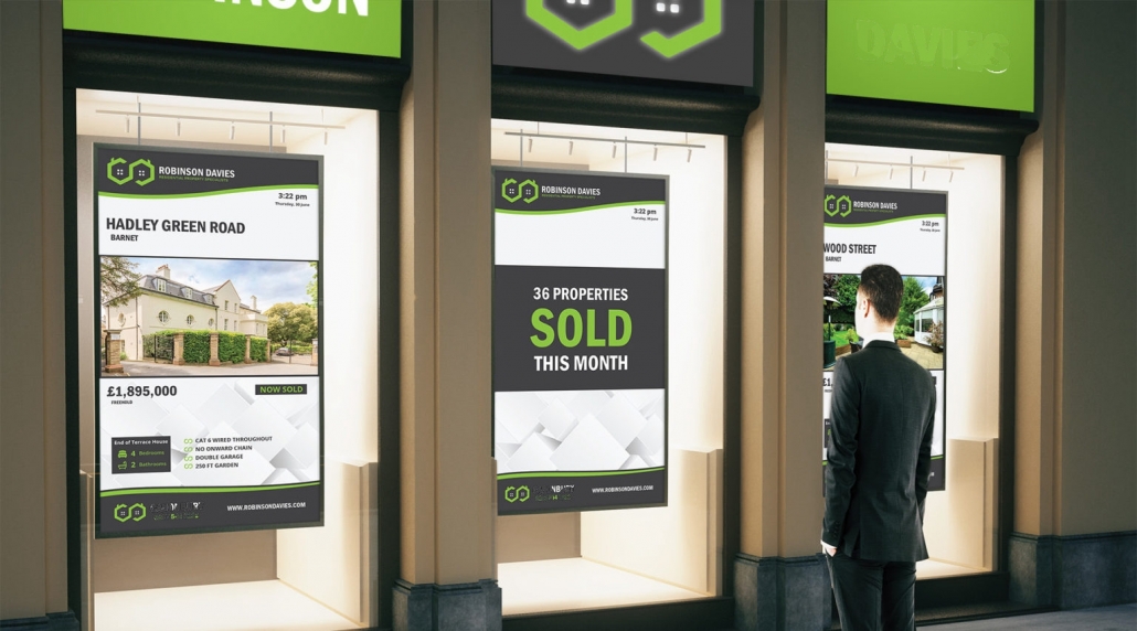 Digital signage for real estate creating a powerful visual impact